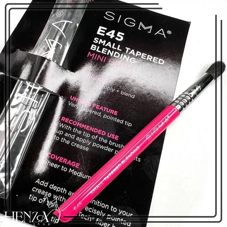 براش بلندینگ سایه چشم صورتی سیگما Sigma Beauty E45 Small Tapered Blending Mini Brush